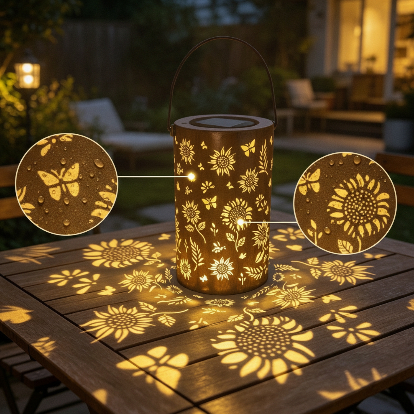 Lighting Design Decor - Hanging Lantern with Handle Decorative Solar