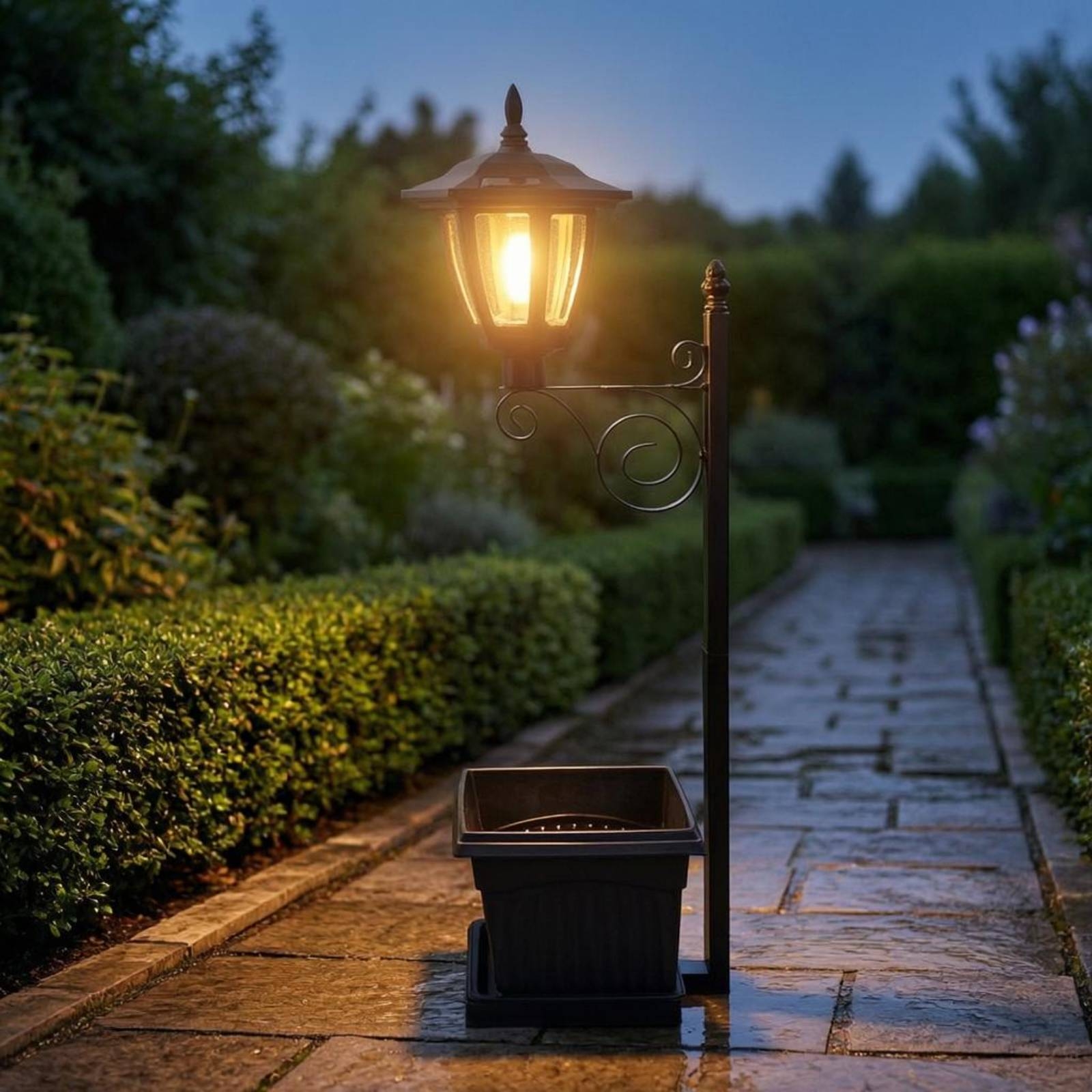 Solar Flower Pot Light Wrought - огляд і ціна Lighting Design Decor