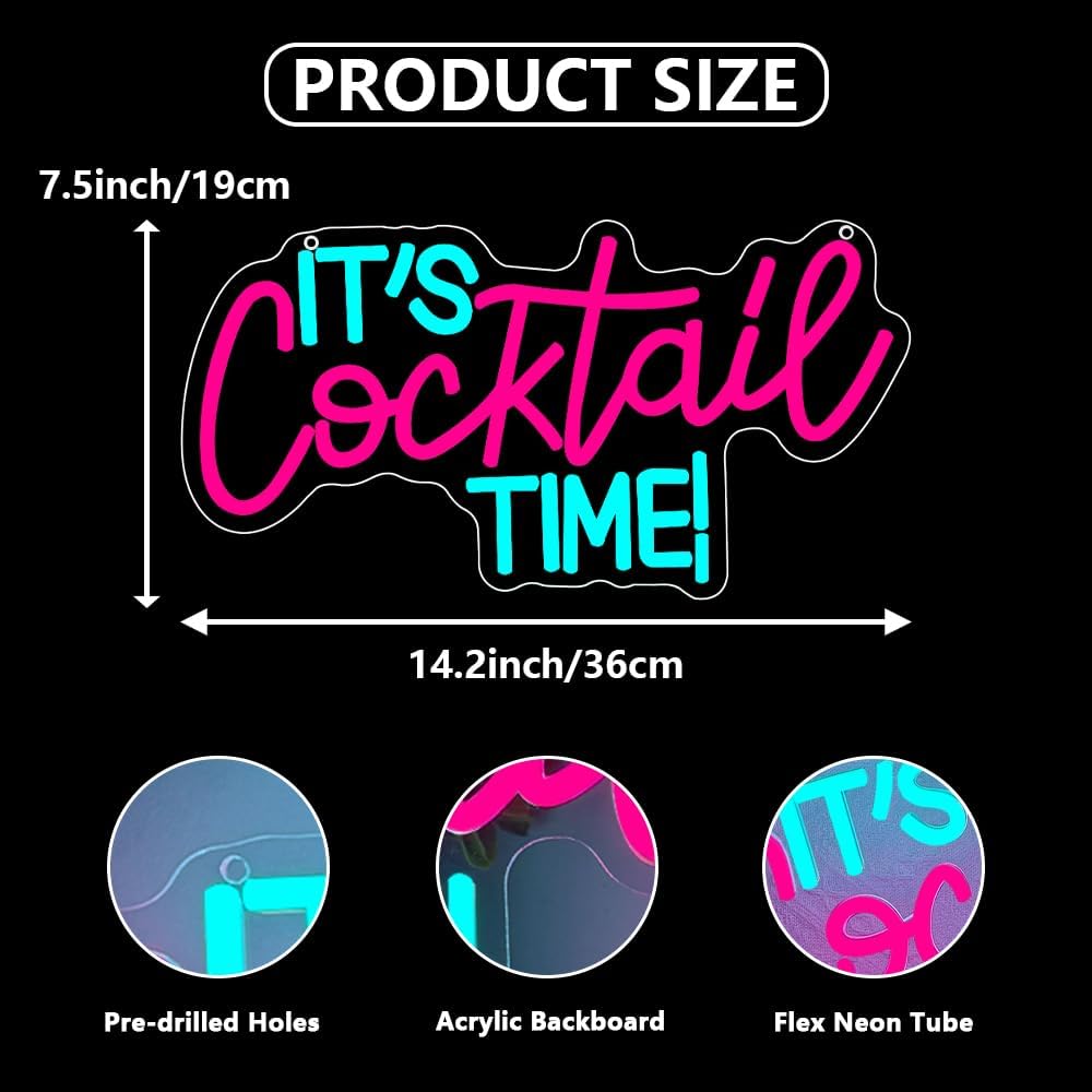 Cocktails Neon Sign USB Powere - огляд і ціна Lighting Decor Room