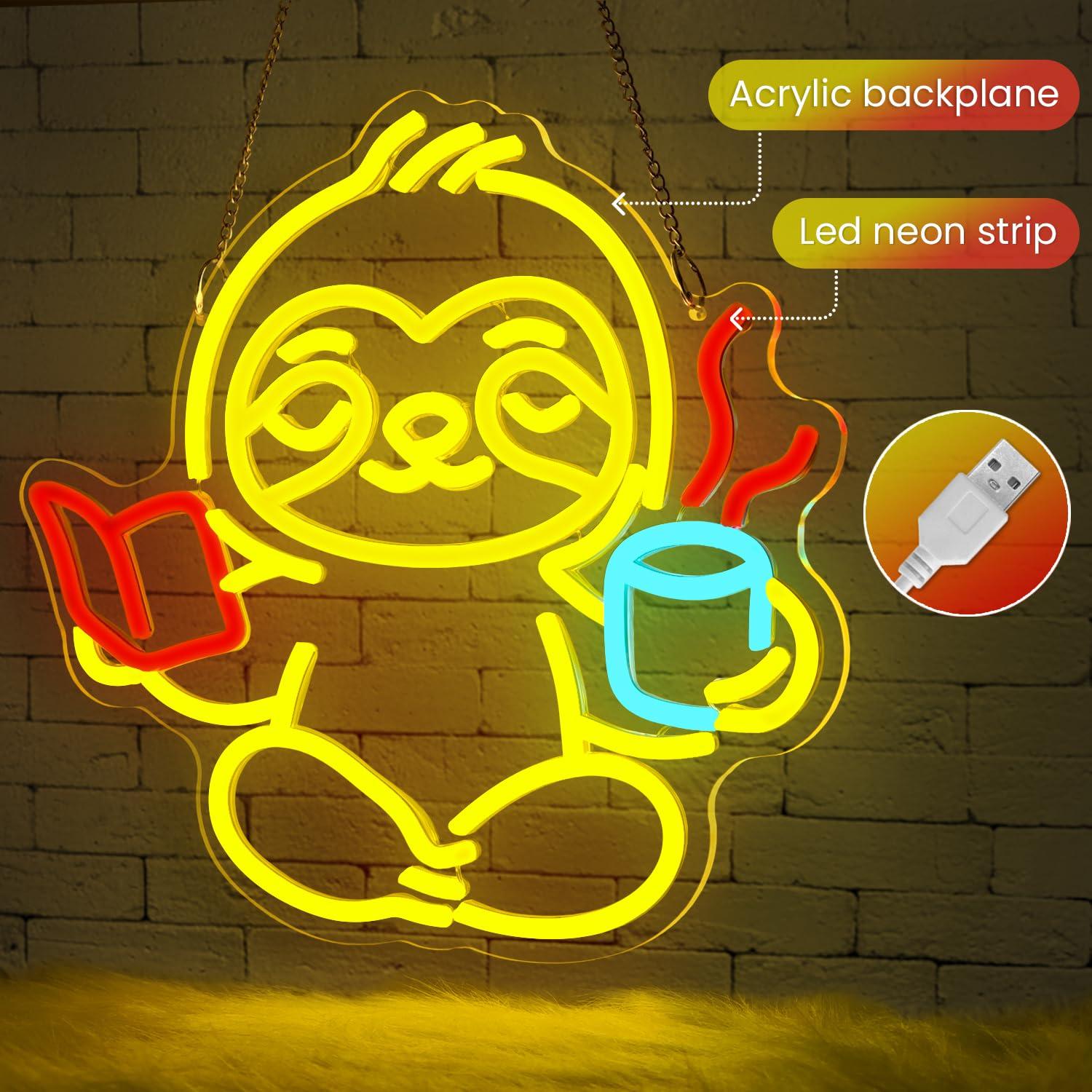 Sloth Neon Sign USB Dimmable L - огляд і ціна Lighting Decor Room