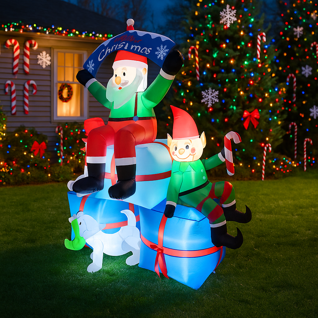 2.1M/6.8FT Snowman Santa Elf D - огляд і ціна Santa'S Elves Holiday Lighting & Decor Llc
