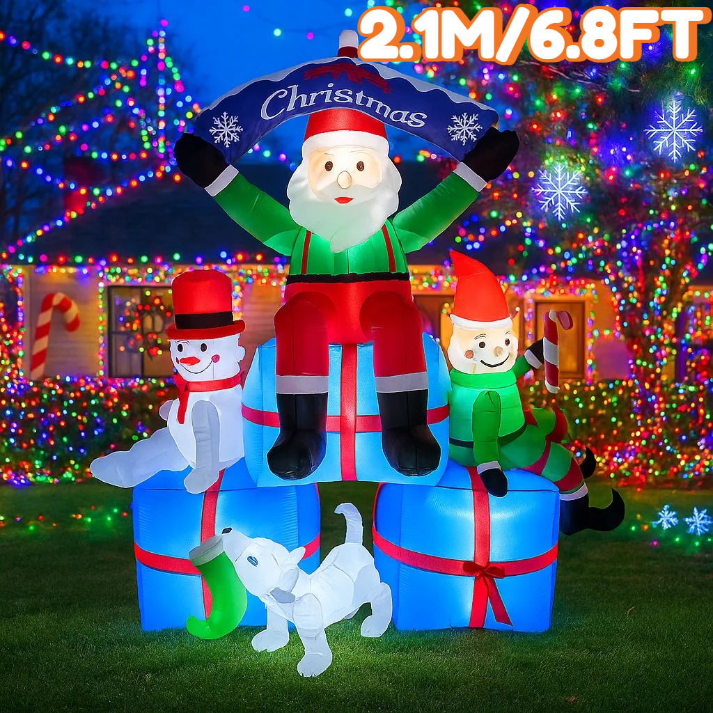 2.1M/6.8FT Inflatable Santa Cl - огляд і ціна Santa'S Elves Holiday Lighting & Decor Llc